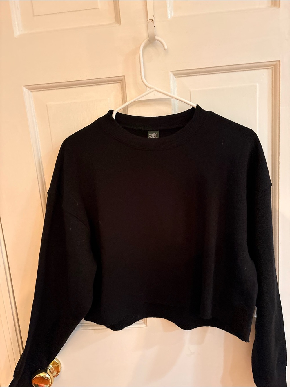 wild fable Black Cropped Crewneck Sweatshirt - Picture 2 of 4